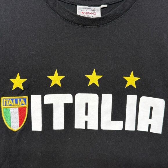 Italia Soccer T Shirt Embroidered Shield Logo Positano Made In Italy Men L EUC - Picture 3 of 9